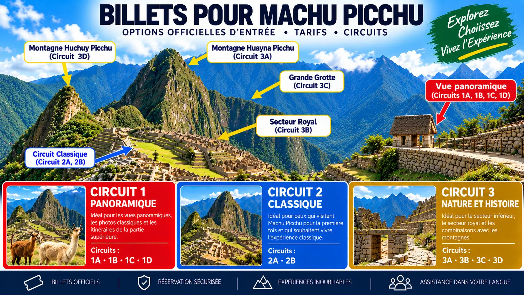 Billets pour le Machu Picchu : tarifs d’entrée et circuits officiels Billets pour le Machu Picchu : tarifs d’entrée et circuits officiels